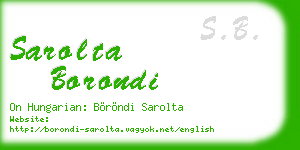 sarolta borondi business card