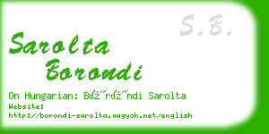 sarolta borondi business card